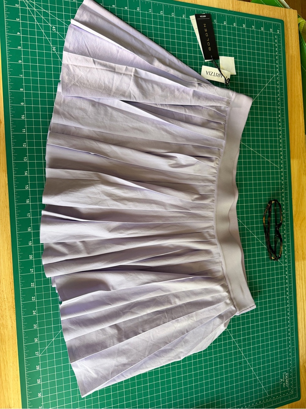 Aritzia Lavender Pleated Skater Mini Skirt